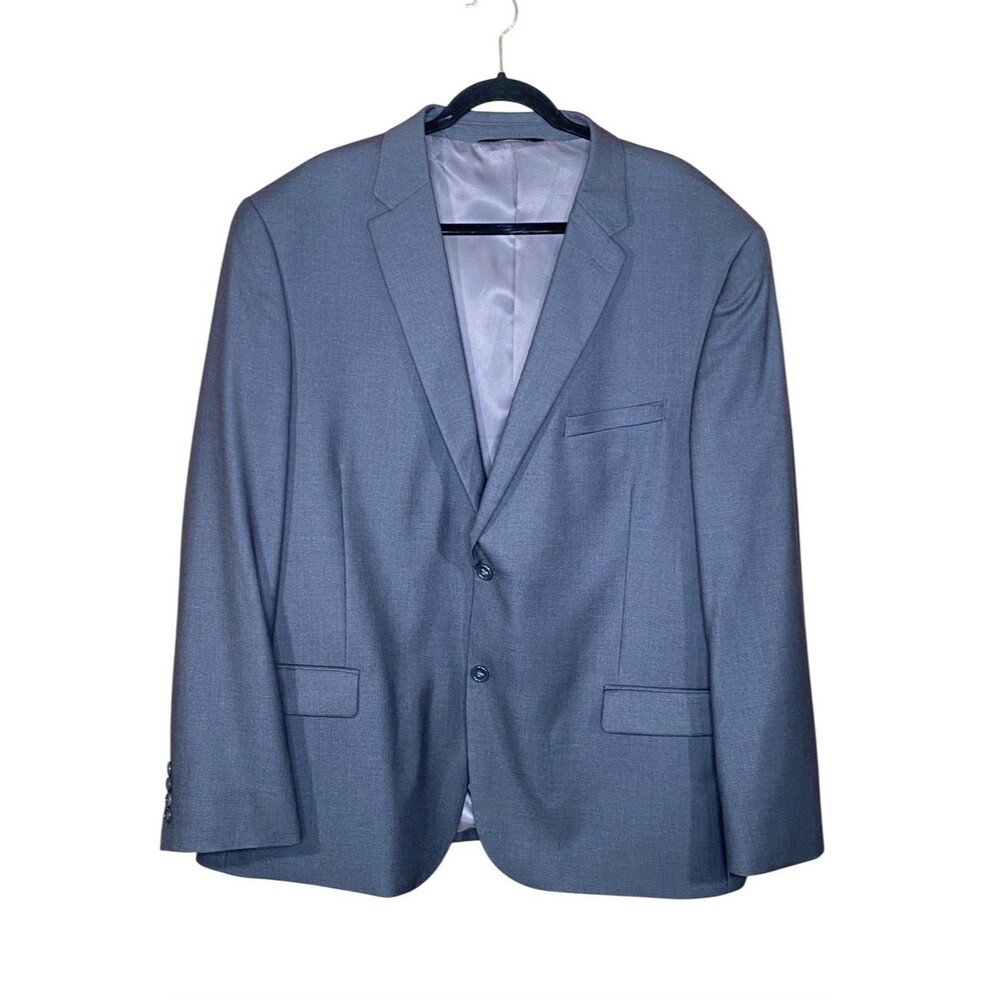 Caravelli Mens Gray Suit Jacket 2 Button Blazer Fully Lined S60512W 48L x 43W